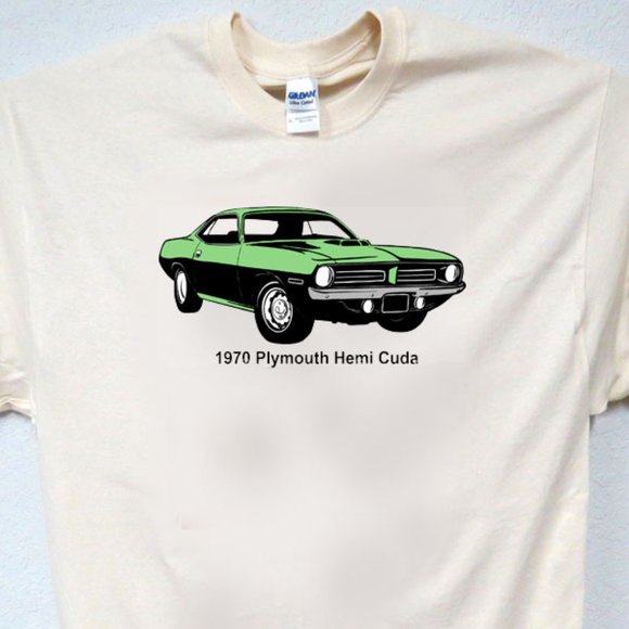 1970 PLYMOUTH HEMI 'CUDA, Classic Muscle Car, Sweet! Men's T-Shirts, T-2032 - Picture 1 of 3